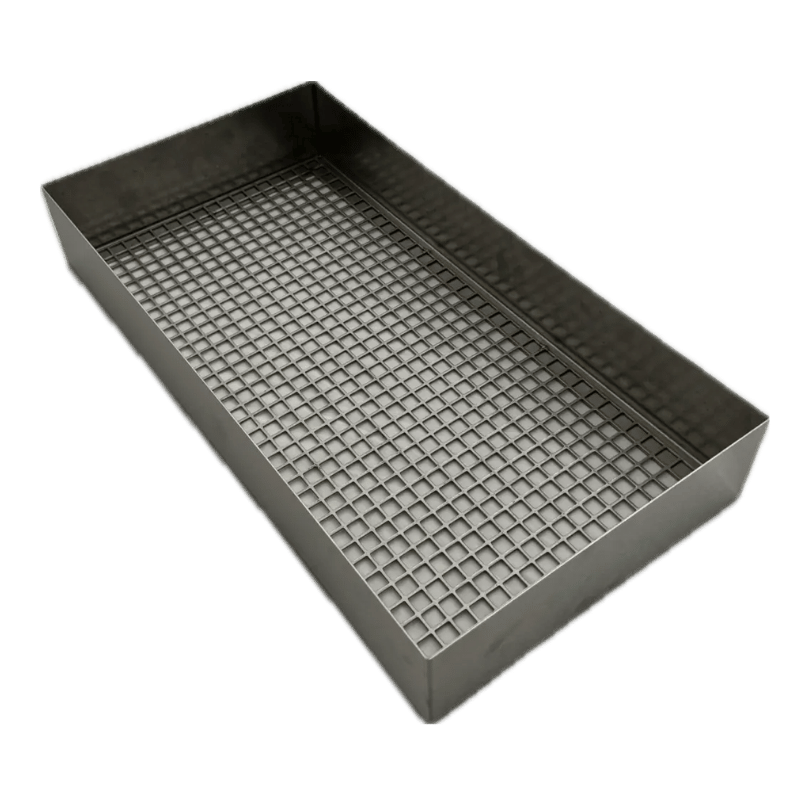 Fine-mesh basket for washing and drying small SCBA parts in a compact format.