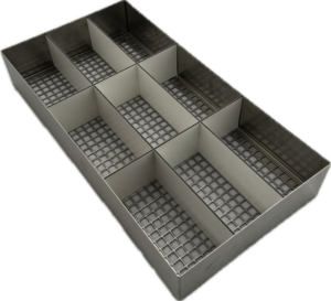 A09 Fine mesh basket ½ with 9 compartments