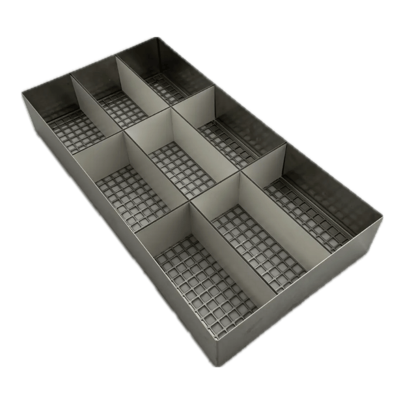 Fine-mesh basket for holding small SCBA and mask parts during cleaning and drying.