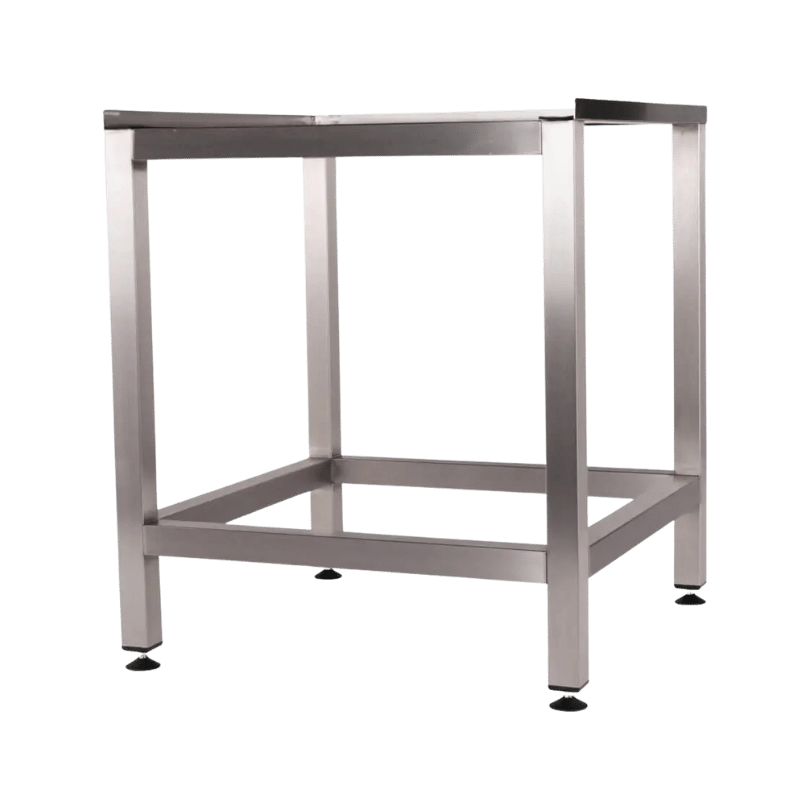 Stainless steel support frame (67 cm) for raising the Wash9 or M18 to ergonomic height.