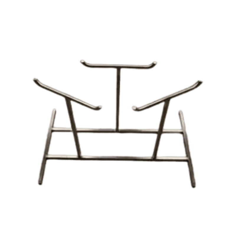 Stainless steel frame for holding 3 SCBA sets inside the Wash4 cleaning machine.