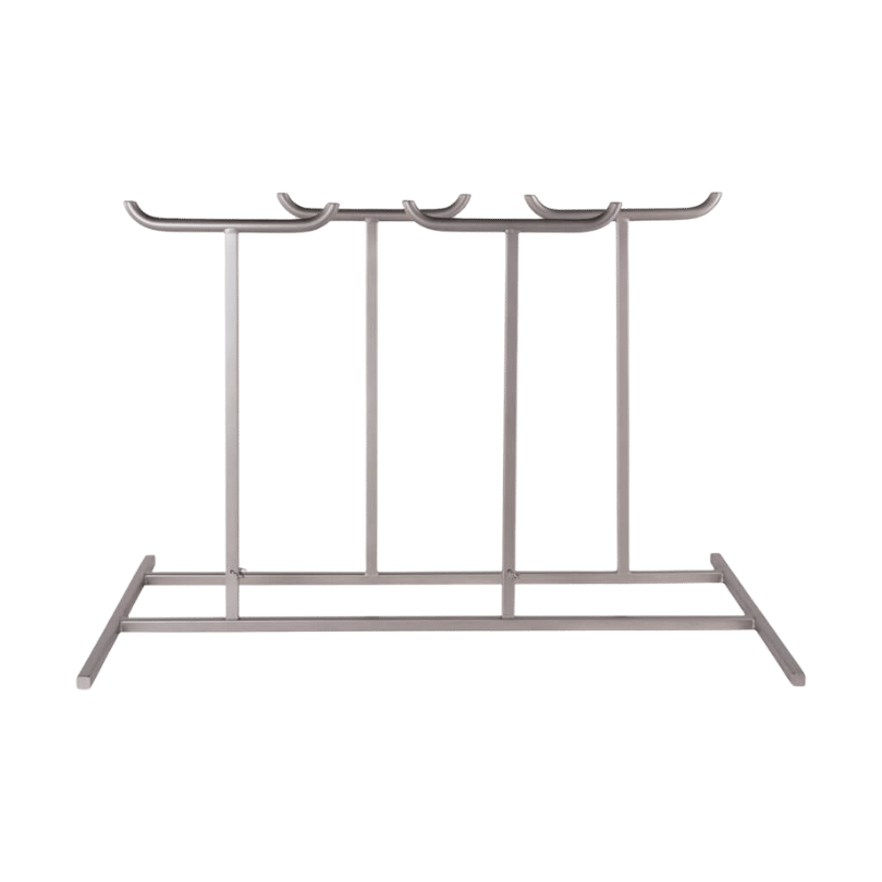 Frame for cleaning 4 complete SCBA sets with cylinders inside the Wash4 cleaning machine.